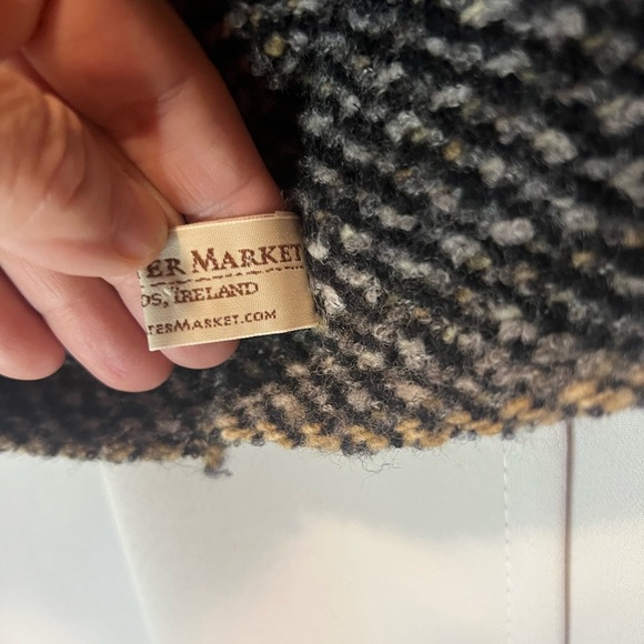 Aran Elegant Wool Black and Gray Women's Scarf - Picture 4 of 6